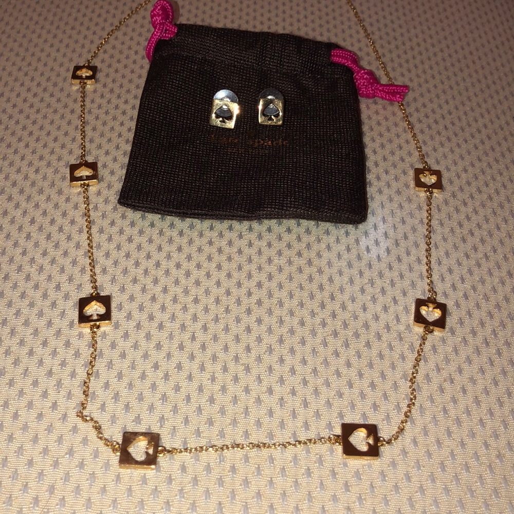 Gold kate spade necklace and earrings